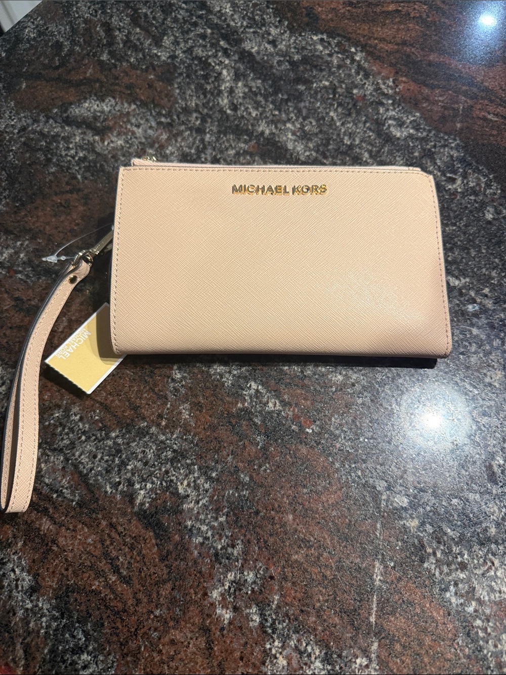 Michael Kors Pink Saffiano Wristlet Wallet